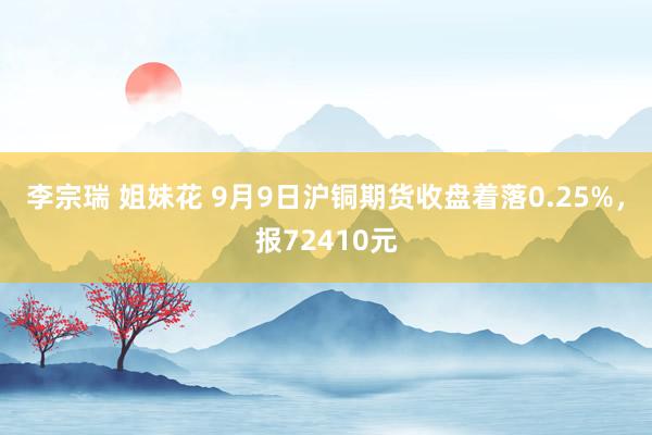 李宗瑞 姐妹花 9月9日沪铜期货收盘着落0.25%，报72410元