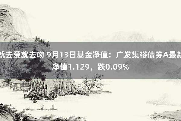 就去爱就去吻 9月13日基金净值：广发集裕债券A最新净值1.129，跌0.09%