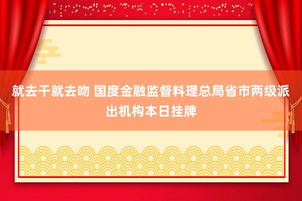 就去干就去吻 国度金融监督料理总局省市两级派出机构本日挂牌