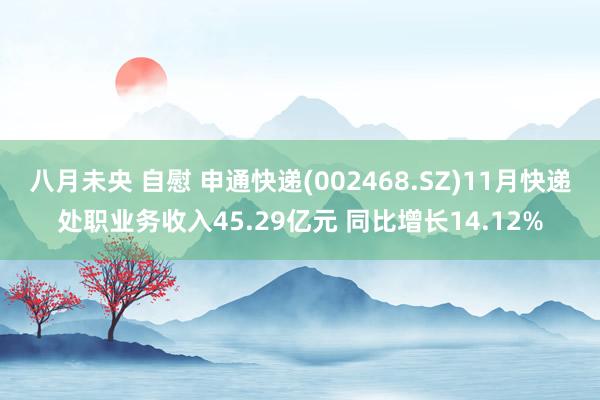 八月未央 自慰 申通快递(002468.SZ)11月快递处职业务收入45.29亿元 同比增长14.12%