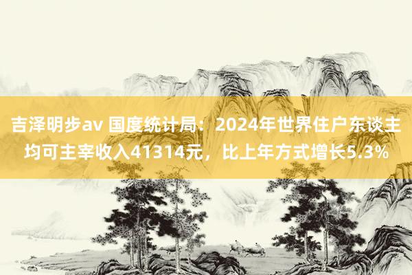 吉泽明步av 国度统计局：2024年世界住户东谈主均可主宰收入41314元，比上年方式增长5.3%
