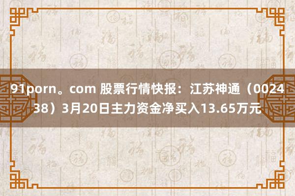 91porn。com 股票行情快报：江苏神通（002438）3月20日主力资金净买入13.65万元