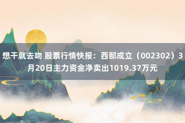想干就去吻 股票行情快报：西部成立（002302）3月20日主力资金净卖出1019.37万元
