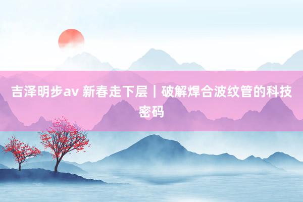 吉泽明步av 新春走下层｜破解焊合波纹管的科技密码
