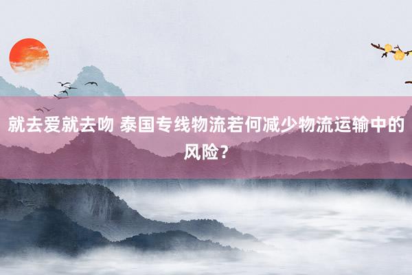 就去爱就去吻 泰国专线物流若何减少物流运输中的风险？