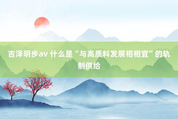 吉泽明步av 什么是“与高质料发展相相宜”的轨制供给