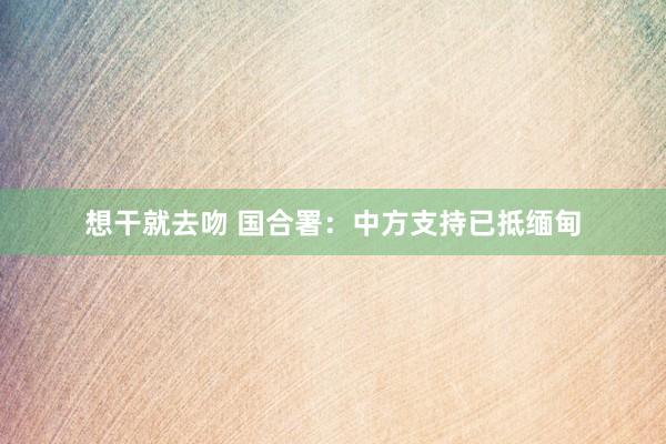 想干就去吻 国合署：中方支持已抵缅甸