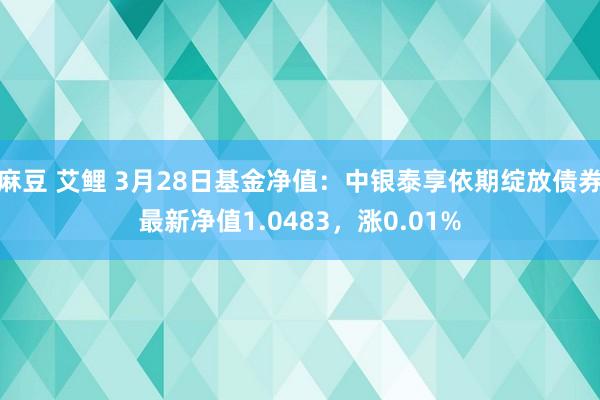 麻豆 艾鲤 3月28日基金净值：中银泰享依期绽放债券最新净值1.0483，涨0.01%