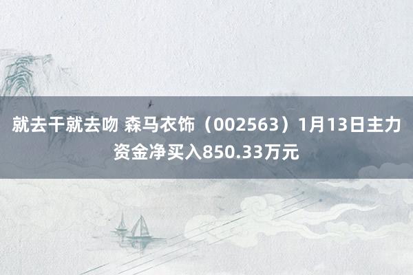 就去干就去吻 森马衣饰（002563）1月13日主力资金净买入850.33万元