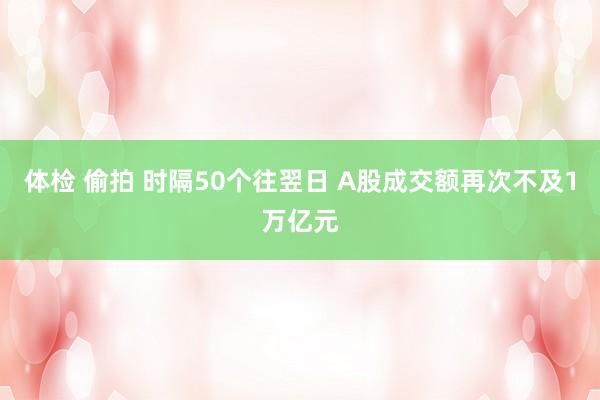 体检 偷拍 时隔50个往翌日 A股成交额再次不及1万亿元