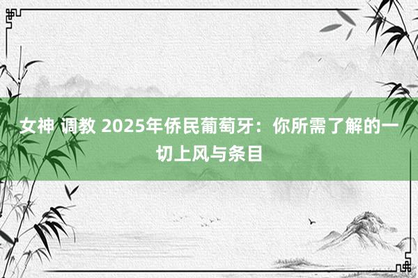 女神 调教 2025年侨民葡萄牙：你所需了解的一切上风与条目
