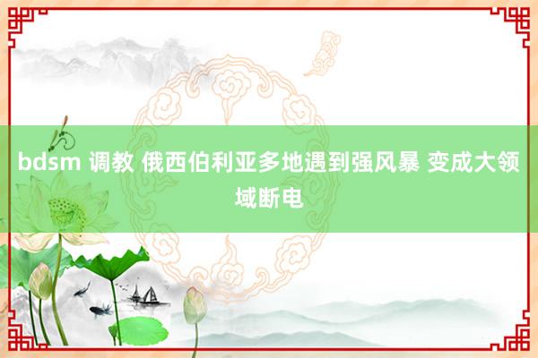 bdsm 调教 俄西伯利亚多地遇到强风暴 变成大领域断电