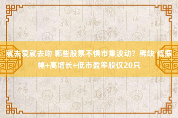 就去爱就去吻 哪些股票不惧市集波动？稀缺 低振幅+高增长+低市盈率股仅20只