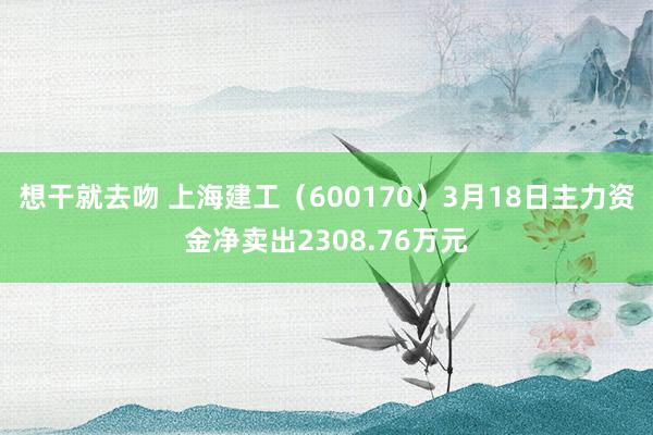 想干就去吻 上海建工（600170）3月18日主力资金净卖出2308.76万元