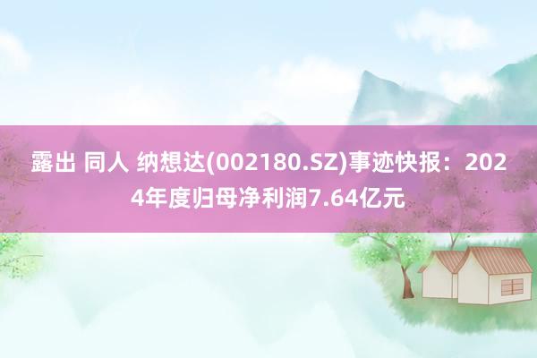 露出 同人 纳想达(002180.SZ)事迹快报：2024年度归母净利润7.64亿元
