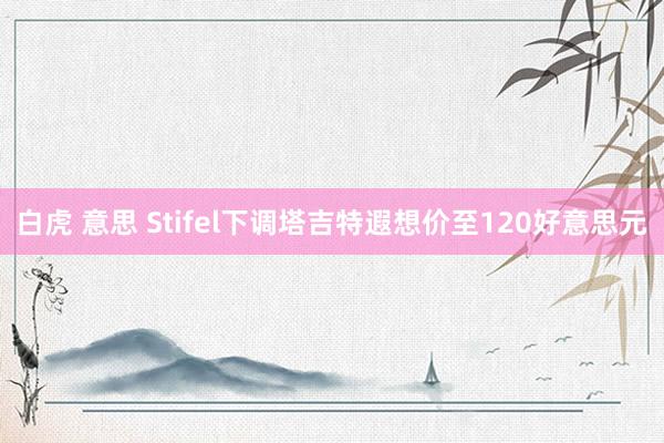白虎 意思 Stifel下调塔吉特遐想价至120好意思元