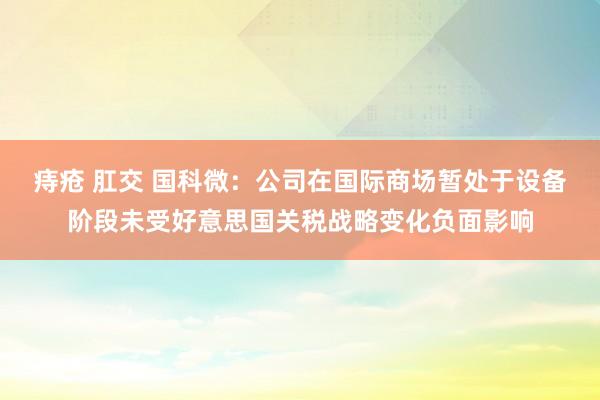 痔疮 肛交 国科微：公司在国际商场暂处于设备阶段未受好意思国关税战略变化负面影响