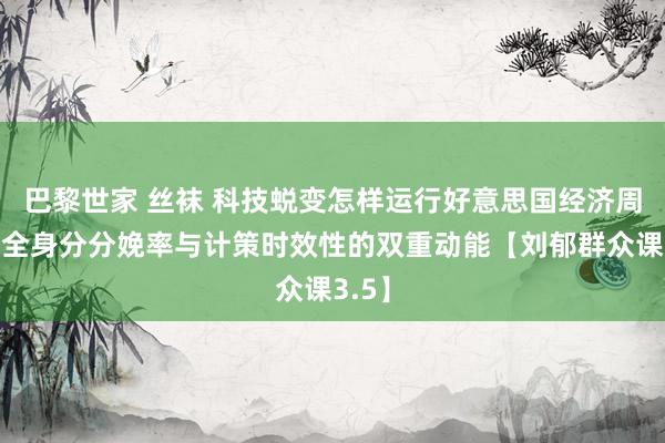 巴黎世家 丝袜 科技蜕变怎样运行好意思国经济周期？全身分分娩率与计策时效性的双重动能【刘郁群众课3.5】