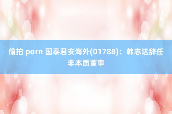 偷拍 porn 国泰君安海外(01788)：韩志达辞任非本质董事