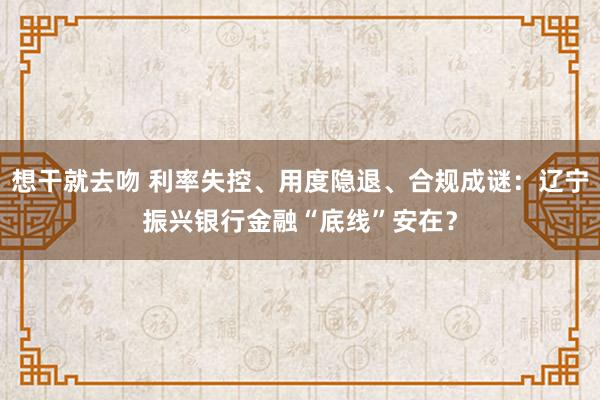 想干就去吻 利率失控、用度隐退、合规成谜：辽宁振兴银行金融“底线”安在？