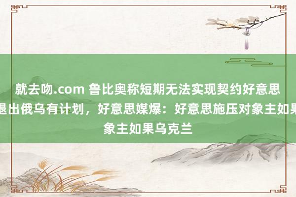 就去吻.com 鲁比奥称短期无法实现契约好意思方可能退出俄乌有计划，好意思媒爆：好意思施压对象主如果乌克兰
