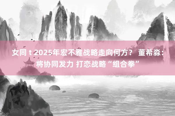 女同 t 2025年宏不雅战略走向何方? 董希淼:将协同发力 打恋战略“组合拳”