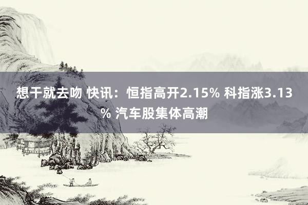 想干就去吻 快讯：恒指高开2.15% 科指涨3.13% 汽车股集体高潮