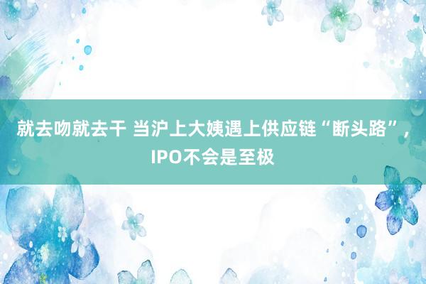 就去吻就去干 当沪上大姨遇上供应链“断头路”，IPO不会是至极