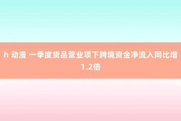 h 动漫 一季度货品营业项下跨境资金净流入同比增1.2倍