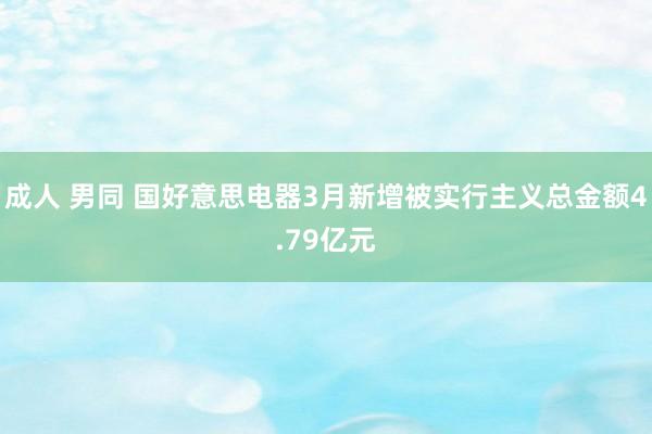 成人 男同 国好意思电器3月新增被实行主义总金额4.79亿元